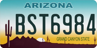 AZ license plate BST6984