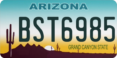 AZ license plate BST6985