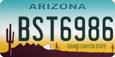 AZ license plate BST6986