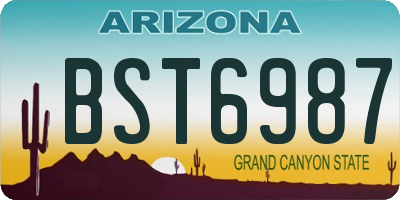 AZ license plate BST6987