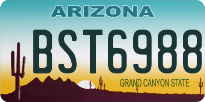 AZ license plate BST6988