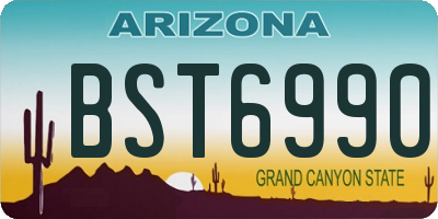 AZ license plate BST6990