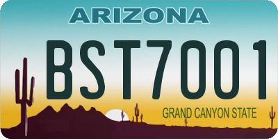 AZ license plate BST7001