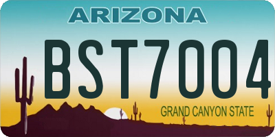 AZ license plate BST7004