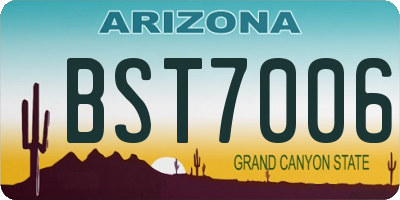 AZ license plate BST7006