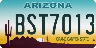 AZ license plate BST7013