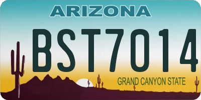 AZ license plate BST7014