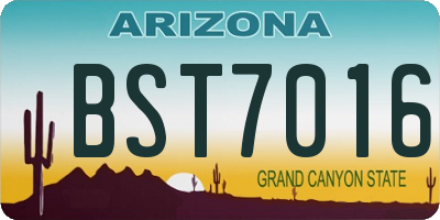 AZ license plate BST7016