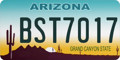 AZ license plate BST7017