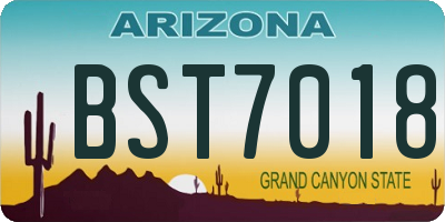 AZ license plate BST7018