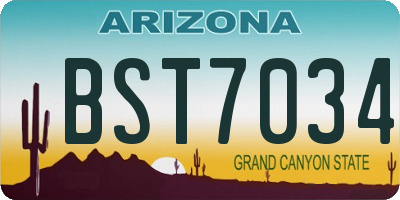 AZ license plate BST7034