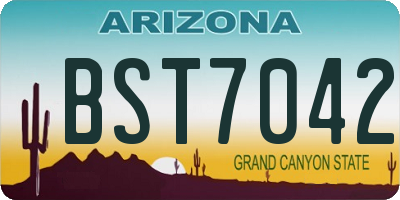 AZ license plate BST7042