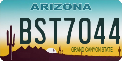 AZ license plate BST7044