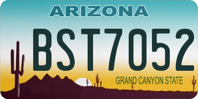 AZ license plate BST7052