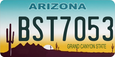 AZ license plate BST7053