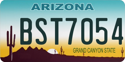 AZ license plate BST7054