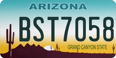 AZ license plate BST7058