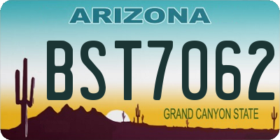 AZ license plate BST7062