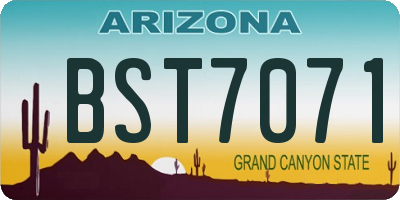 AZ license plate BST7071