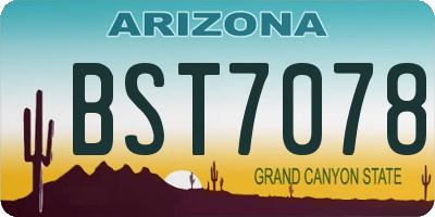 AZ license plate BST7078