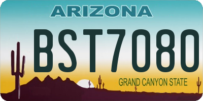 AZ license plate BST7080