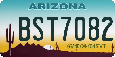 AZ license plate BST7082