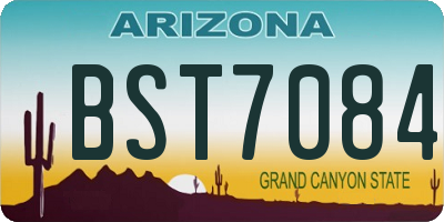 AZ license plate BST7084