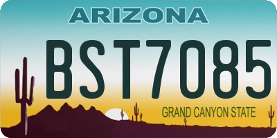 AZ license plate BST7085
