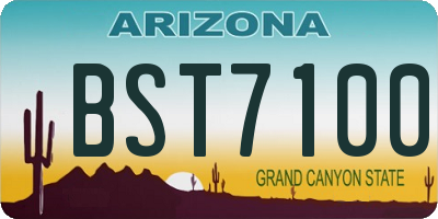 AZ license plate BST7100
