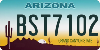 AZ license plate BST7102