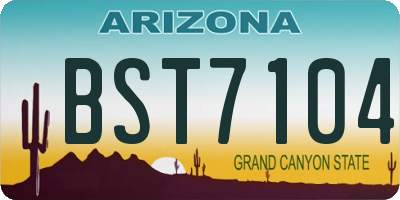 AZ license plate BST7104