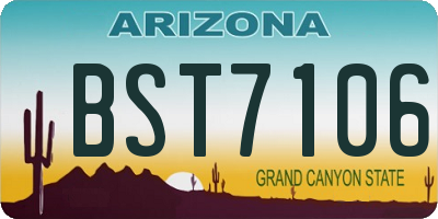 AZ license plate BST7106