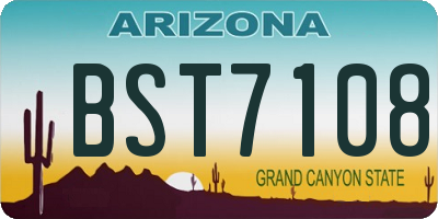 AZ license plate BST7108