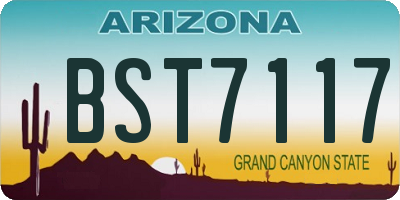 AZ license plate BST7117