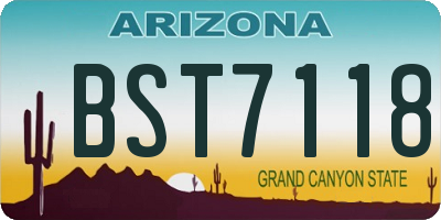 AZ license plate BST7118