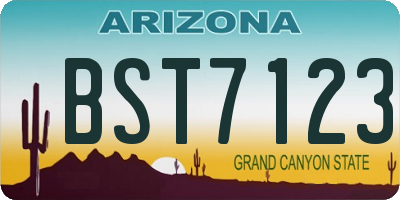 AZ license plate BST7123