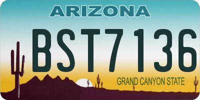 AZ license plate BST7136