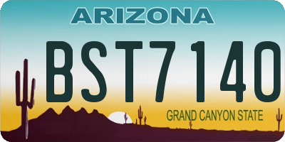 AZ license plate BST7140