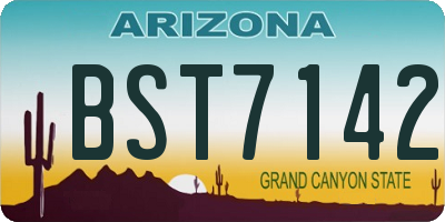 AZ license plate BST7142