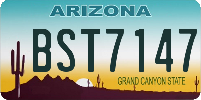 AZ license plate BST7147