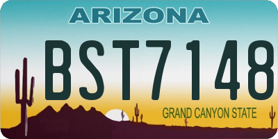 AZ license plate BST7148