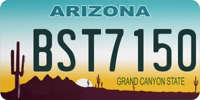 AZ license plate BST7150