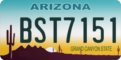 AZ license plate BST7151