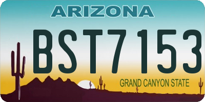 AZ license plate BST7153