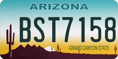 AZ license plate BST7158