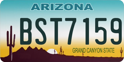 AZ license plate BST7159