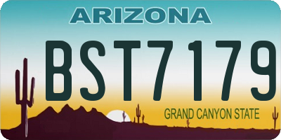 AZ license plate BST7179