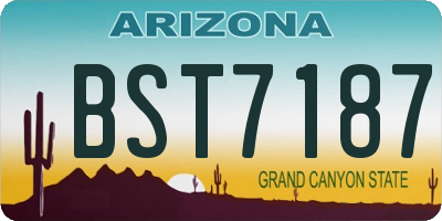 AZ license plate BST7187