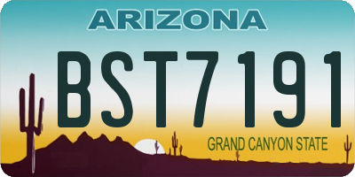 AZ license plate BST7191