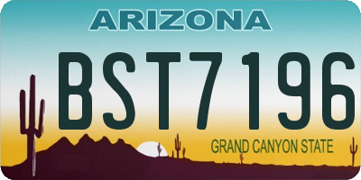 AZ license plate BST7196